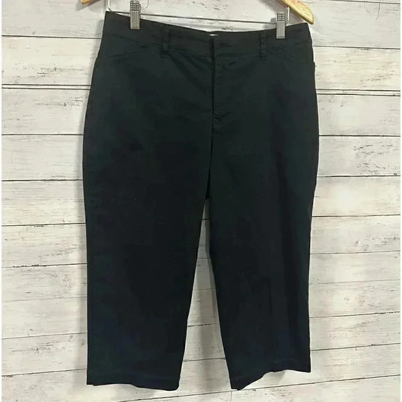 Gloria Vanderbilt Black Khaki Crop Pants - Picture 1 of 5